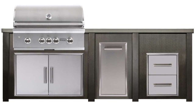 HAVEN 8 Ft Outdoor Kitchen Island w/ 2 Drawer Cabinet - HCOY96DRAW