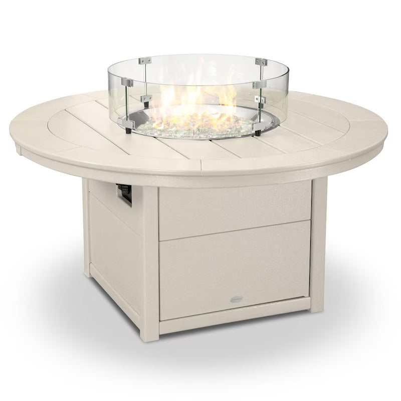POLYWOOD 48-Inch Round Propane Fire Pit Table - Sand (2)