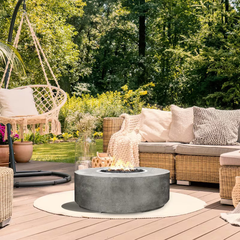 Lakeview Stoneview 48-Inch Natural Gas Round Fire Bowl - Pewter - SCPH-418-4NG (1)