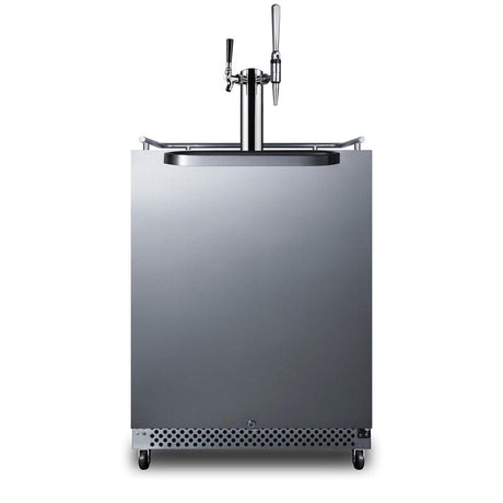 Summit Commercial Outdoor Rated Double Tap Cold Brew Nitro & Flat Coffee Dispenser / Kegerator - SBC696OSCMTWIN