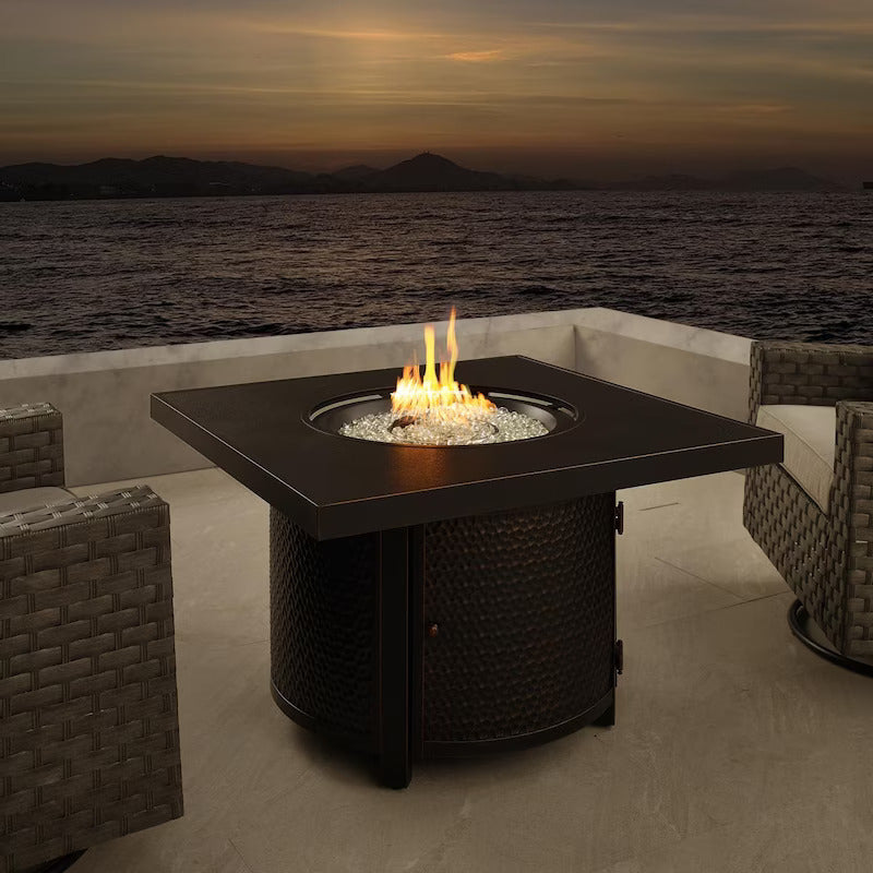 Fire Sense Clayton 42-Inch Square Aluminum Natural Gas Fire Pit - (Ships as Propane With Conversion Fittings) - 63227-NG (1)