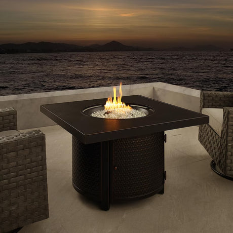 Fire Sense Clayton 42-Inch Square Aluminum Natural Gas Fire Pit - (Ships as Propane With Conversion Fittings) - 63227-NG (1)