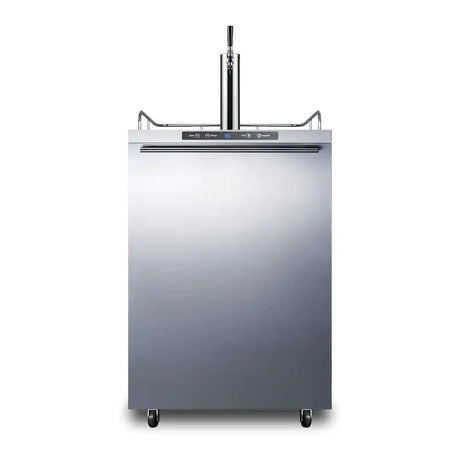 Summit 24-Inch 5.6 Cu. Ft. Outdoor Rated Single Tap Beer Dispenser / Kegerator- Stainless Steel - SBC635MOSHH