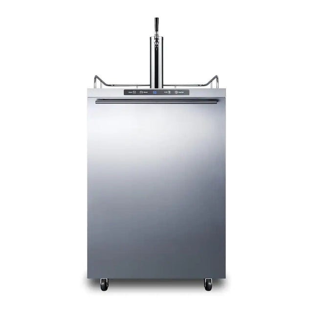 Summit 24-Inch 5.6 Cu. Ft. Outdoor Rated Single Tap Beer Dispenser / Kegerator- Stainless Steel - SBC635MOSHH