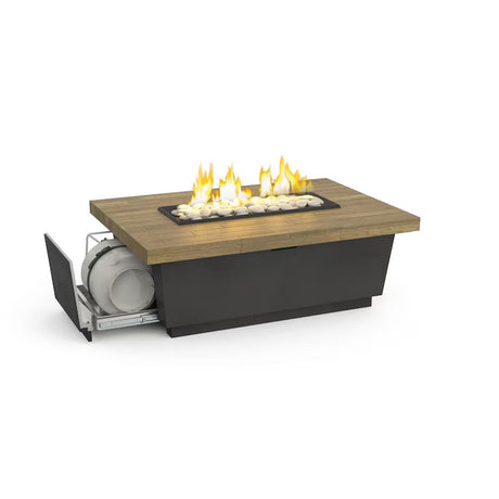 American Fyre Designs Contempo LP Select 52-Inch Rectangular Propane Gas Fire Table - French Barrel Oak -785-BA-FO-M4PC (1)