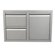 RCS Valiant Series 30-Inch Stainless Steel Enclosed Double Storage Drawer & Propane Drawer Combo - VDCL1