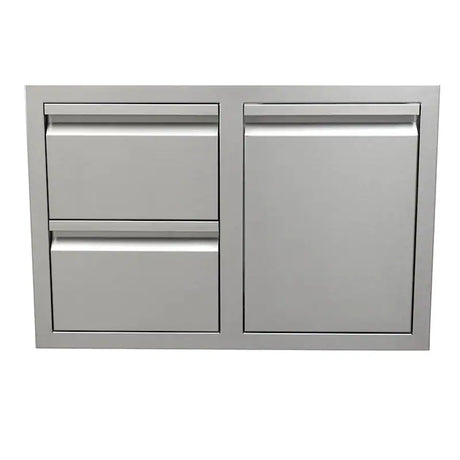 RCS Valiant Series 30-Inch Stainless Steel Enclosed Double Storage Drawer & Propane Drawer Combo - VDCL1