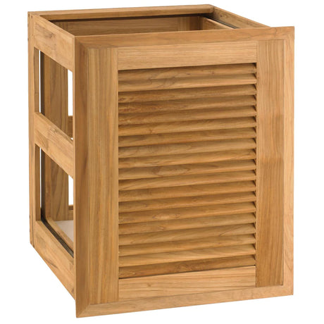 Pacific Teak Cottage 18-Inch Teak Wood Roll-Out Propane Tank / Double Trash Bin Drawer - POHDL-18C + LPB-2