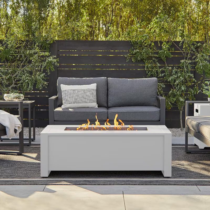 Lakeview Lafitte 42-Inch Rectangle Propane Gas Fire Table - White - SC-6330LP-WHT (1)