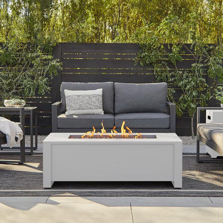 Lakeview Lafitte 42-Inch Rectangle Propane Gas Fire Table - White - SC-6330LP-WHT (1)