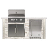 Coyote Ready-To-Assemble 6 Ft Outdoor Kitchen Island With 30-Inch S Series Natural Gas Grill (Ships As Propane With Conversion Fittings) - Stacked Stone/Modern White - RTAC-G6-P-SW-C2SL30NG