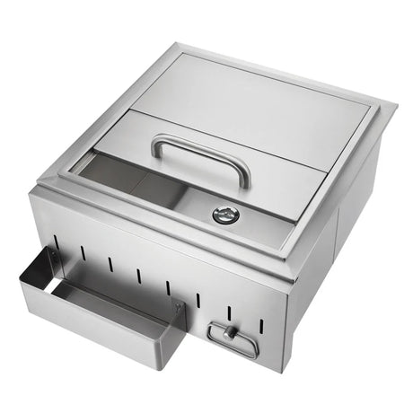 Crown Verity Infinite Series 25-Inch Drop-In Stainless Steel Ice Chest W/ Speed Rail And Towel Holder - CV-IC1
