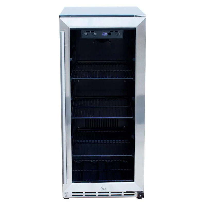 Summerset 15-Inch Outdoor Rated Fridge w/ Glass Door - SSRFR-15G
