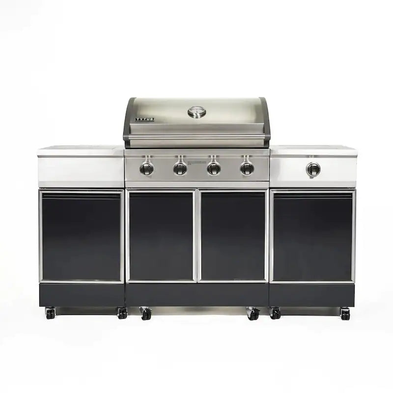TYTUS Charcoal Grey 4-Burner Propane Gas Grill Island With Sear Burner & Ice Bucket - TI400PCCLP-3.0.2