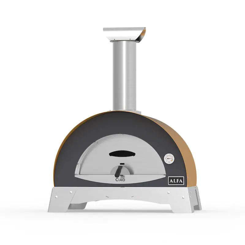 Alfa Ciao 27-Inch Outdoor Countertop Wood-Fired Pizza Oven - Yellow - FXCM-LGIA-T-V2