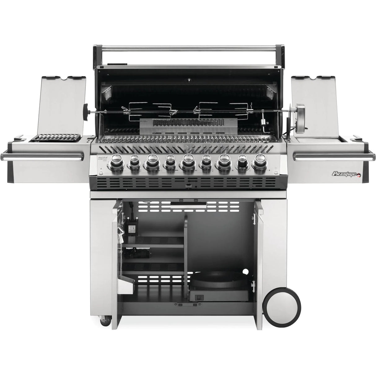 Napoleon Prestige PRO 665 Natural Gas Grill with Infrared Rear Burner and Infrared Side Burner and Rotisserie Kit - PRO665RSIBNSS-3