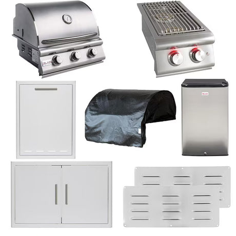 Blaze Prelude LBM 8-Piece 25-Inch Natural Gas Outdoor Kitchen Package - BLZ-3LBM-NG-8PC-SC
