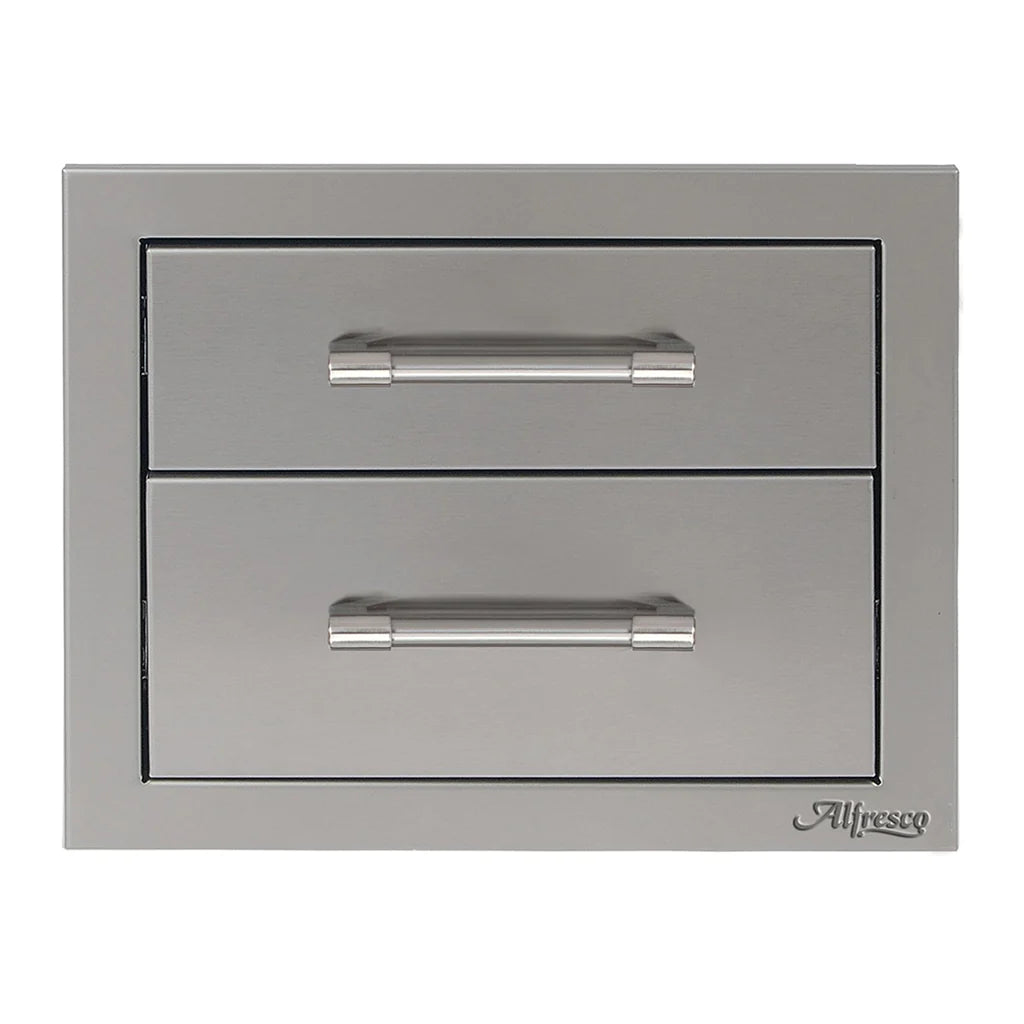 Alfresco 17-Inch Stainless Steel Soft-Close Double Drawer - AXE-2DR-SC