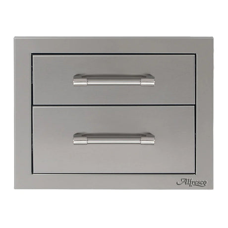 Alfresco 17-Inch Stainless Steel Soft-Close Double Drawer - AXE-2DR-SC