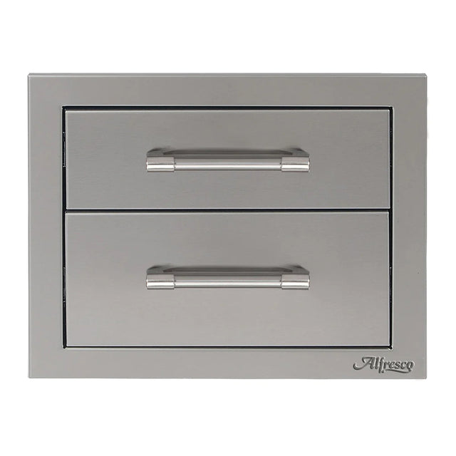Alfresco 17-Inch Stainless Steel Soft-Close Double Drawer - AXE-2DR-SC