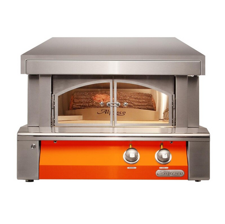 Alfresco 30-Inch Freestanding Countertop Natural Gas Outdoor Pizza Oven Plus in Luminous Orange - AXE-PZA-NG-S2005