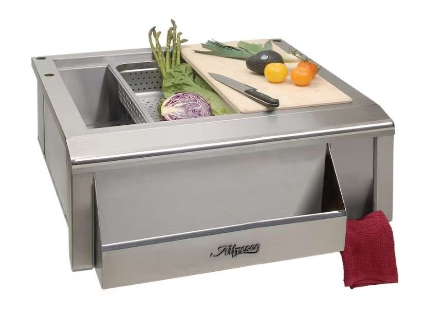 Alfresco 30-Inch Outdoor Rated Versa Apron Sink With Prep Package