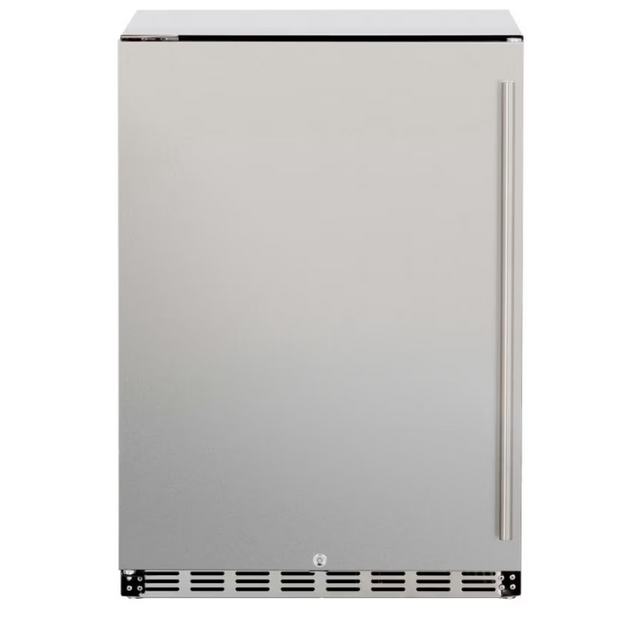 American Made Grills 5.3c Deluxe Outdoor Rated Fridge Right to Left Opening - AMG-RFR-24D-R