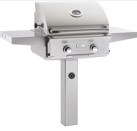 American Outdoor Grill L-Series 24-Inch 2-Burner Propane Gas Grill On In-Ground Post 24PGL-00SP