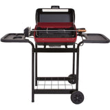 Americana by Meco 1500 Watt Electric Grill With Rotisserie, Easy View Window And Plastic Side Trays - 9359U8.181 open grill