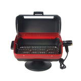 Americana by Meco 1500 Watt Electric Tabletop Grill With Rotisserie & Easy View Window - 9309U8.181 open grill