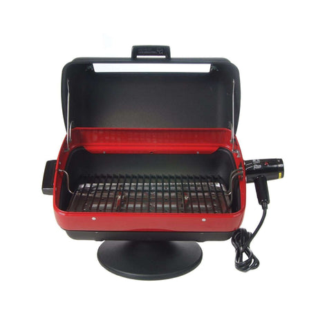 Americana by Meco 1500 Watt Electric Tabletop Grill With Rotisserie & Easy View Window - 9309U8.181 open grill