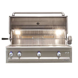 Artisan Professional 42-Inch 3-Burner Built-In Propane Gas Grill With Rotisserie - ARTP-42-LP open grill