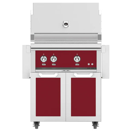 BBQ-Hestan 30-Inch Natural Gas Grill W/ Rotisserie On Double Door Tower Cart - Tin Roof - GABR30-NG-BG-GABR30-NG-BG-GCD30-BG-BBQOUTLET