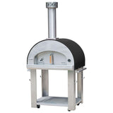 Bella Grande 32-Inch Outdoor Wood Fired Pizza Oven On Cart - Black - BEGS32B d