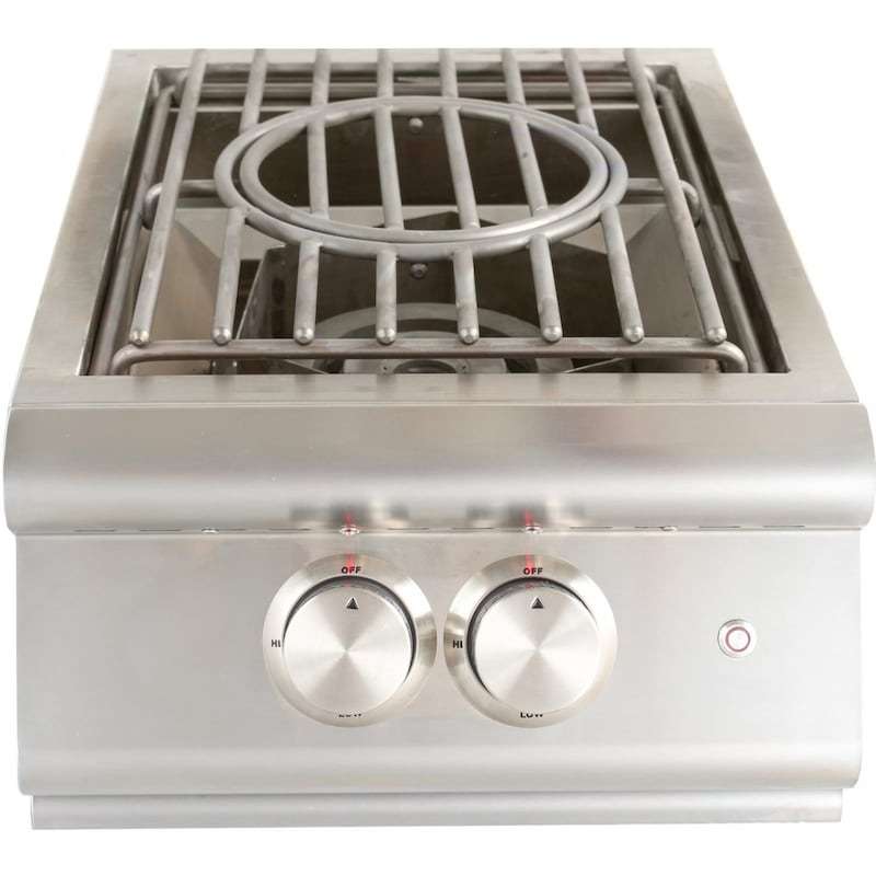 Blaze Premium LTE Built-In Propane High Performance Power Burner W Wok Ring & Stainless Steel Lid BLZ-PBLTE-LP