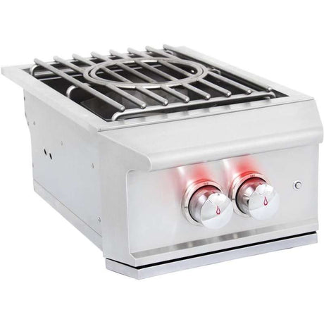Blaze Professional LUX Built-In Propane Gas High Performance Power Burner W Wok Ring &amp; Stainless Steel Lid - BLZ-PROPB-LP
