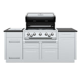 Broil King Imperial S 590i 5-Burner Natural Gas Grill Center With Rotisserie, & Side Burner - Stainless Steel - 896847 open grill