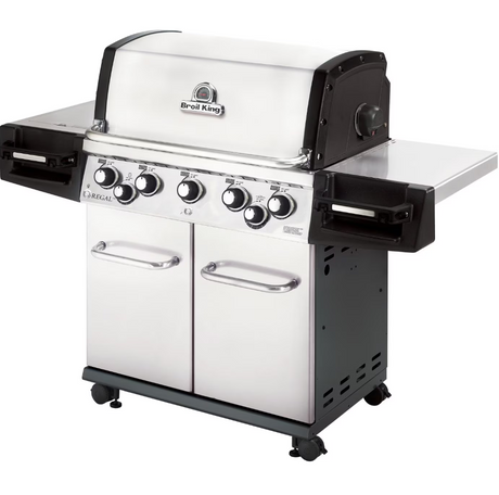 Broil King Regal S590 Pro 5-Burner Natural Gas Grill With Rotisserie & Side Burner - Stainless Steel