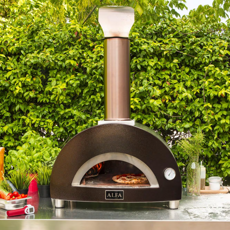 Alfa Nano 23-Inch Outdoor Countertop Wood-Fired Pizza Oven - Copper - FXMD-S-LRAM