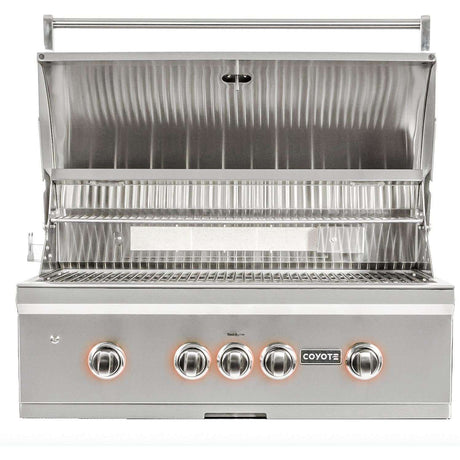 Coyote S-Series 36-Inch 4-Burner Built-In Natural Gas Grill With RapidSear Infrared Burner &amp; Rotisserie - C2SL36NG