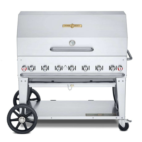 Crown Verity 48-Inch Single Inlet (50 or 100 LB Tanks Only) Mobile Propane Grill Dome Package - CV-MCB-48-SI 50 100-RDP Front