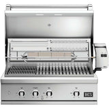 DCS Series 9 36-Inch Built-In Propane Gas Grill With Rotisserie & Infrared Burner - BE1-36RCI-L open grill