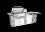BBQ Outdoor Kitchen, 15763,   With Faux Rock And Brahma Grill Head