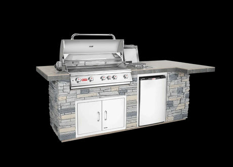 BBQ Outdoor Kitchen, 15763,   With Faux Rock And Brahma Grill Head