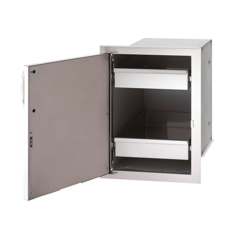 Fire Magic Select 14-Inch Left-Hinged Enclosed Cabinet Storage With Drawers - 33820-SL
