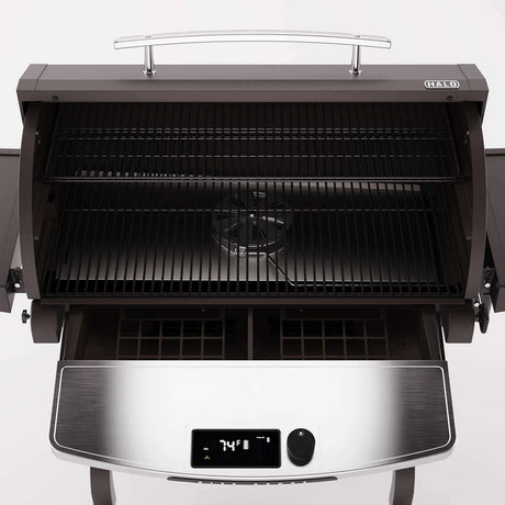 HALO Prime1500 Outdoor Pellet Grill- HS-1004-XNA open grill