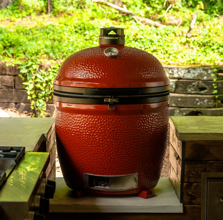Kamado Joe Big Joe III 24-inch Standalone Charcoal Grill in Red, Grill Gripper, and Ash Tool - KJ15040821 size