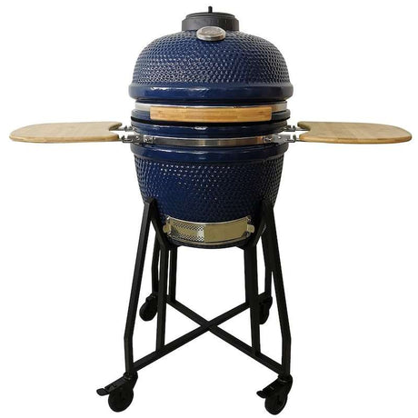 Lifesmart 19-Inch Ceramic Kamado Grill - Blue - SCS-K19D