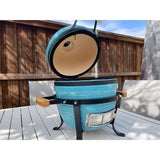Lifesmart Pack-N-Go 10-Inch Portable Ceramic Kamado Grill - Turquoise - SCS-PK13TQ open grill