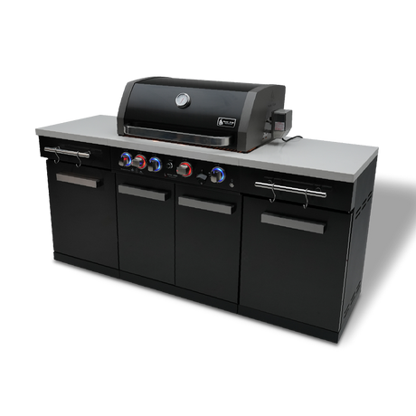 Mont Alpi 957 Propane Gas Island Grill - Black Stainless Steel - MA-957